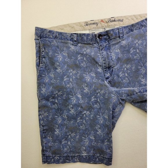 Tommy Bahama Blue Floral Men's 38 Flat Front Chino Shorts 9.5" Inseam Stretch - Picture 3 of 9